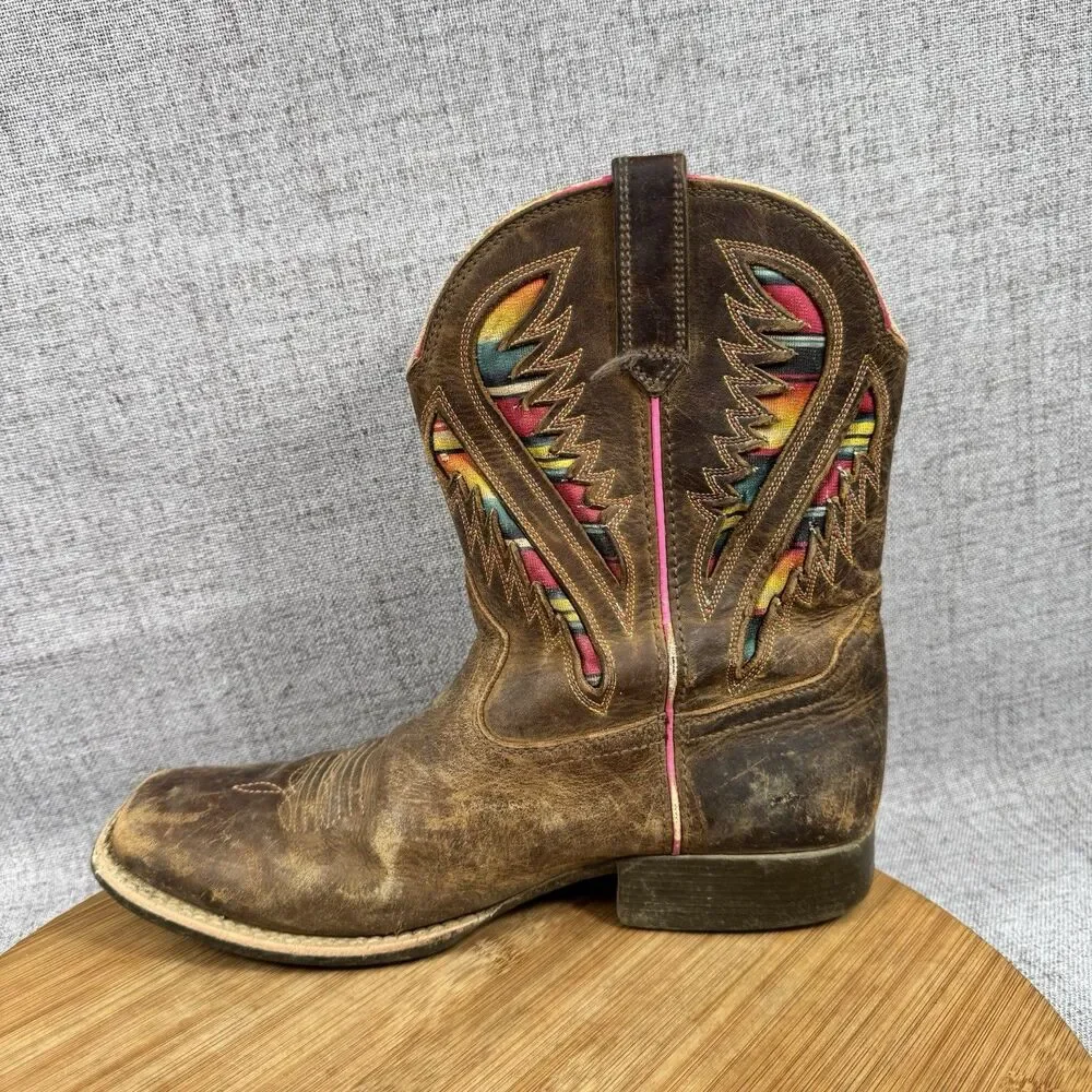 Ariat Quickdraw Western Boots Youth Boys Size 5 Cowboy Leather